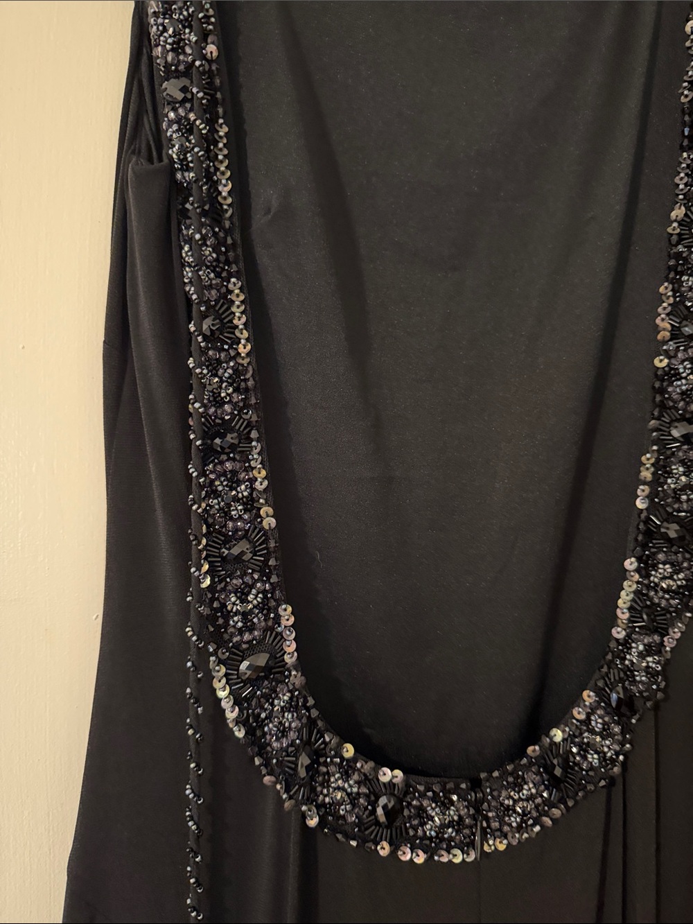 Alberto Makali Black Beaded Neckline Maxi Dress - Picture 4 of 5